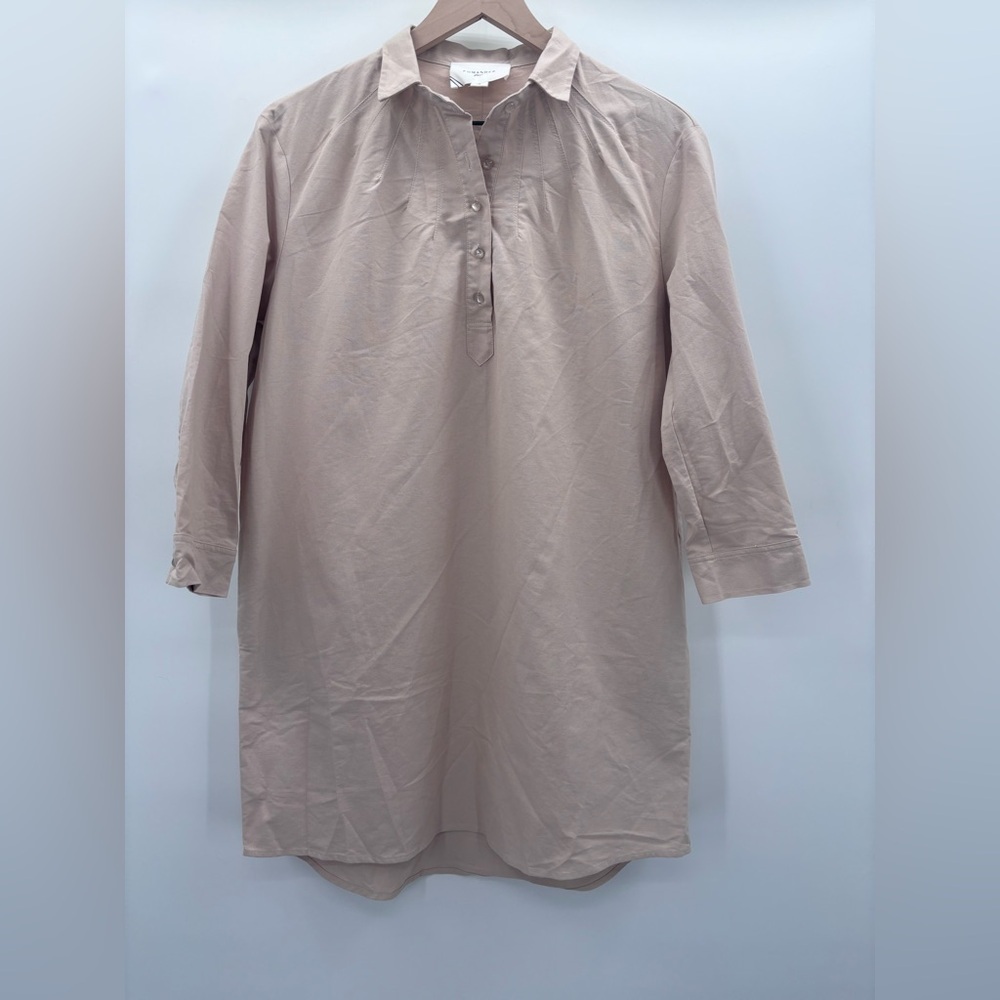 Tuckernuck Pomander Place Polly Shirt Dress Size Small in Light Tan